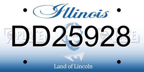 DD25928 Illinois License Plate