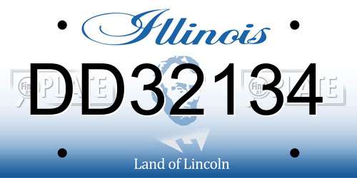 DD32134 Illinois License Plate