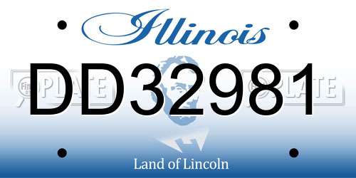 DD32981 Illinois License Plate