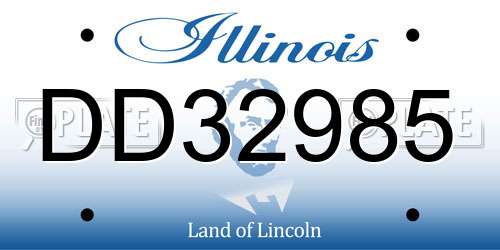 DD32985 Illinois License Plate