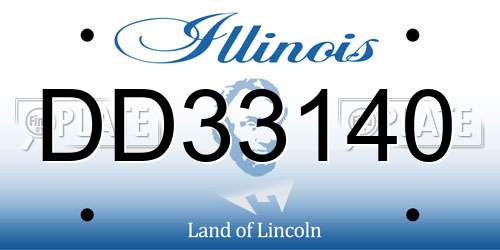 DD33140 Illinois License Plate