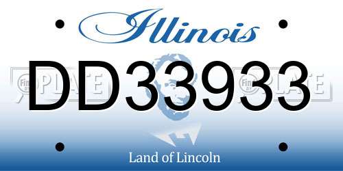 DD33933 Illinois License Plate