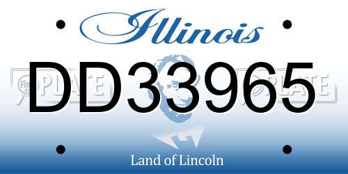 DD33965 Illinois License Plate
