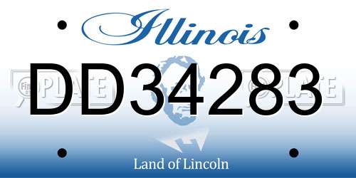 DD34283 Illinois License Plate