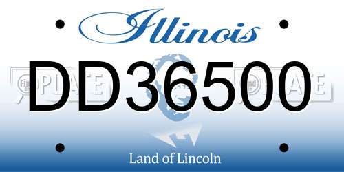 DD36500 Illinois License Plate