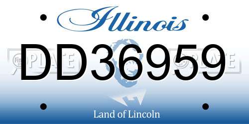 DD36959 Illinois License Plate