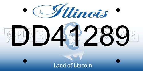 DD41289 Illinois License Plate