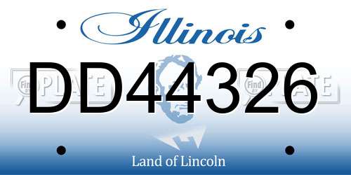 DD44326 Illinois License Plate
