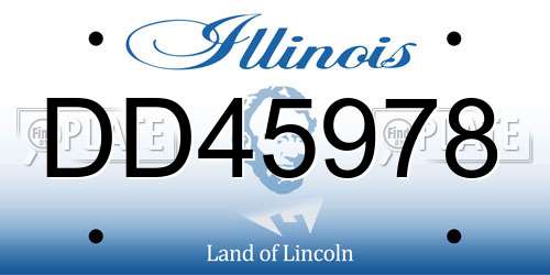 DD45978 Illinois License Plate