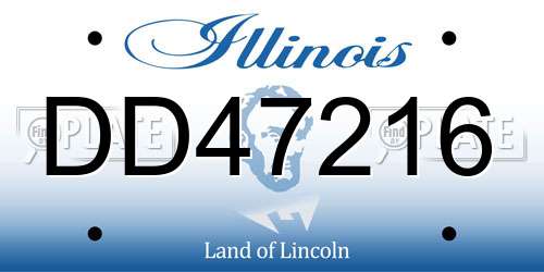 DD47216 Illinois License Plate