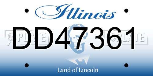DD47361 Illinois License Plate