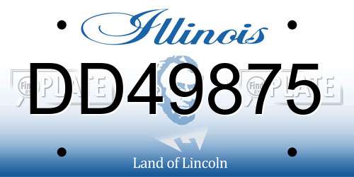 DD49875 Illinois License Plate
