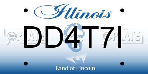 DD4T7I Illinois License Plate