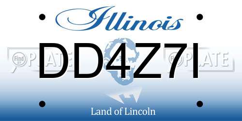DD4Z7I Illinois License Plate