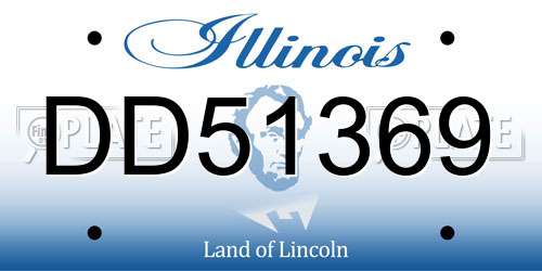 DD51369 Illinois License Plate