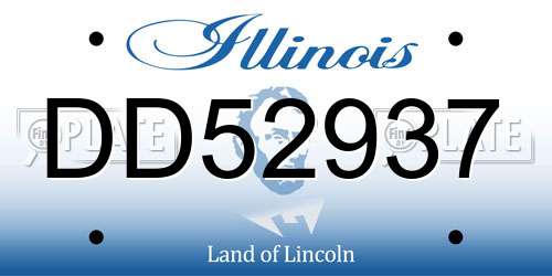 DD52937 Illinois License Plate