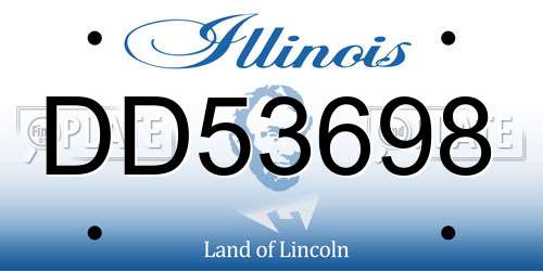 DD53698 Illinois License Plate