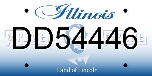 DD54446 Illinois License Plate
