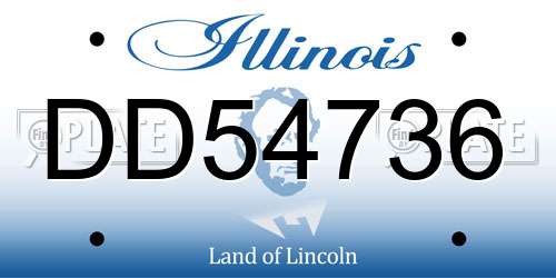 DD54736 Illinois License Plate