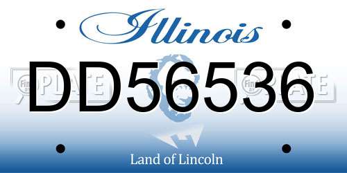 DD56536 Illinois License Plate