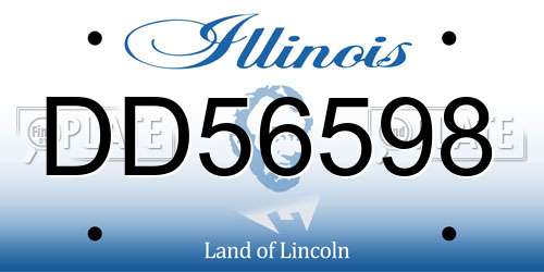 DD56598 Illinois License Plate