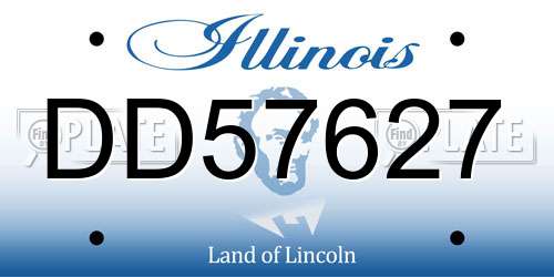 DD57627 Illinois License Plate