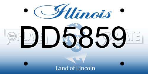 DD5859 Illinois License Plate