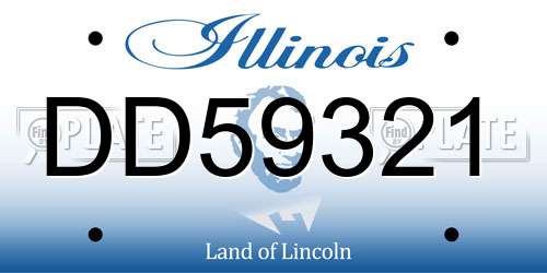DD59321 Illinois License Plate