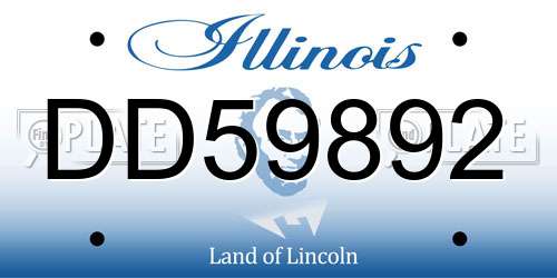 DD59892 Illinois License Plate