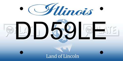 DD59LE Illinois License Plate