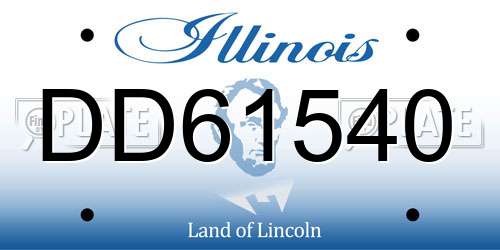 DD61540 Illinois License Plate