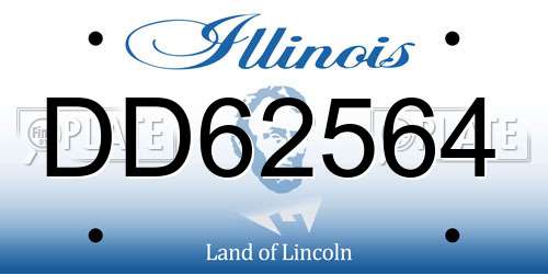 DD62564 Illinois License Plate