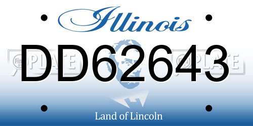 DD62643 Illinois License Plate