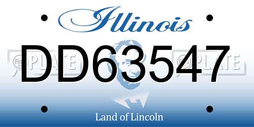 DD63547 Illinois License Plate