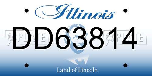DD63814 Illinois License Plate