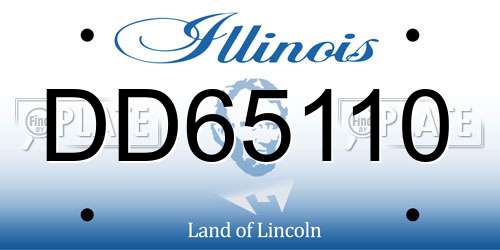 DD65110 Illinois License Plate