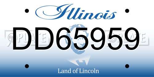 DD65959 Illinois License Plate