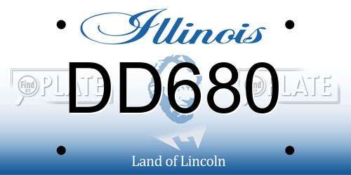 DD680 Illinois License Plate