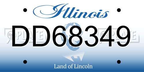 DD68349 Illinois License Plate