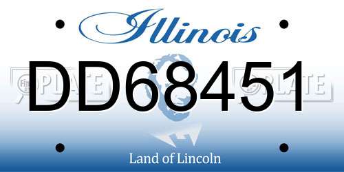 DD68451 Illinois License Plate