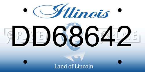 DD68642 Illinois License Plate