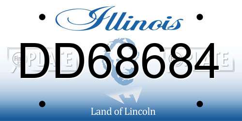DD68684 Illinois License Plate