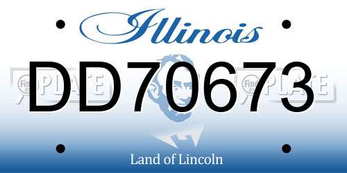 DD70673 Illinois License Plate