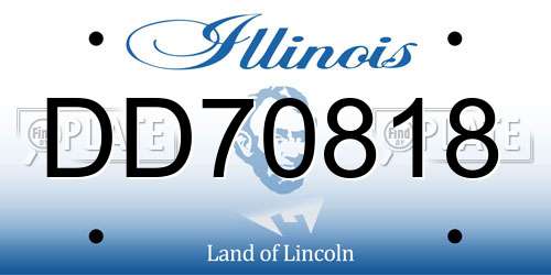 DD70818 Illinois License Plate
