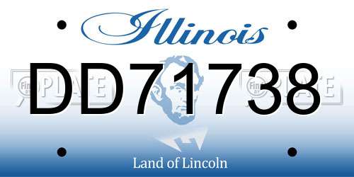 DD71738 Illinois License Plate