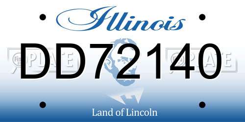DD72140 Illinois License Plate