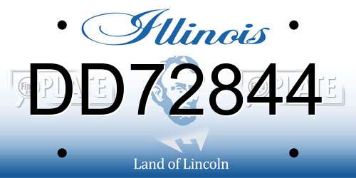 DD72844 Illinois License Plate