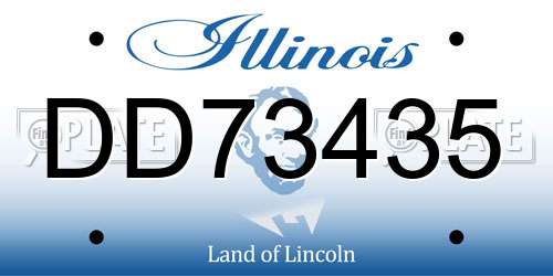 DD73435 Illinois License Plate