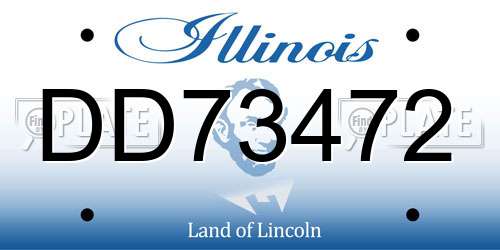DD73472 Illinois License Plate