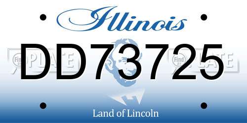 DD73725 Illinois License Plate
